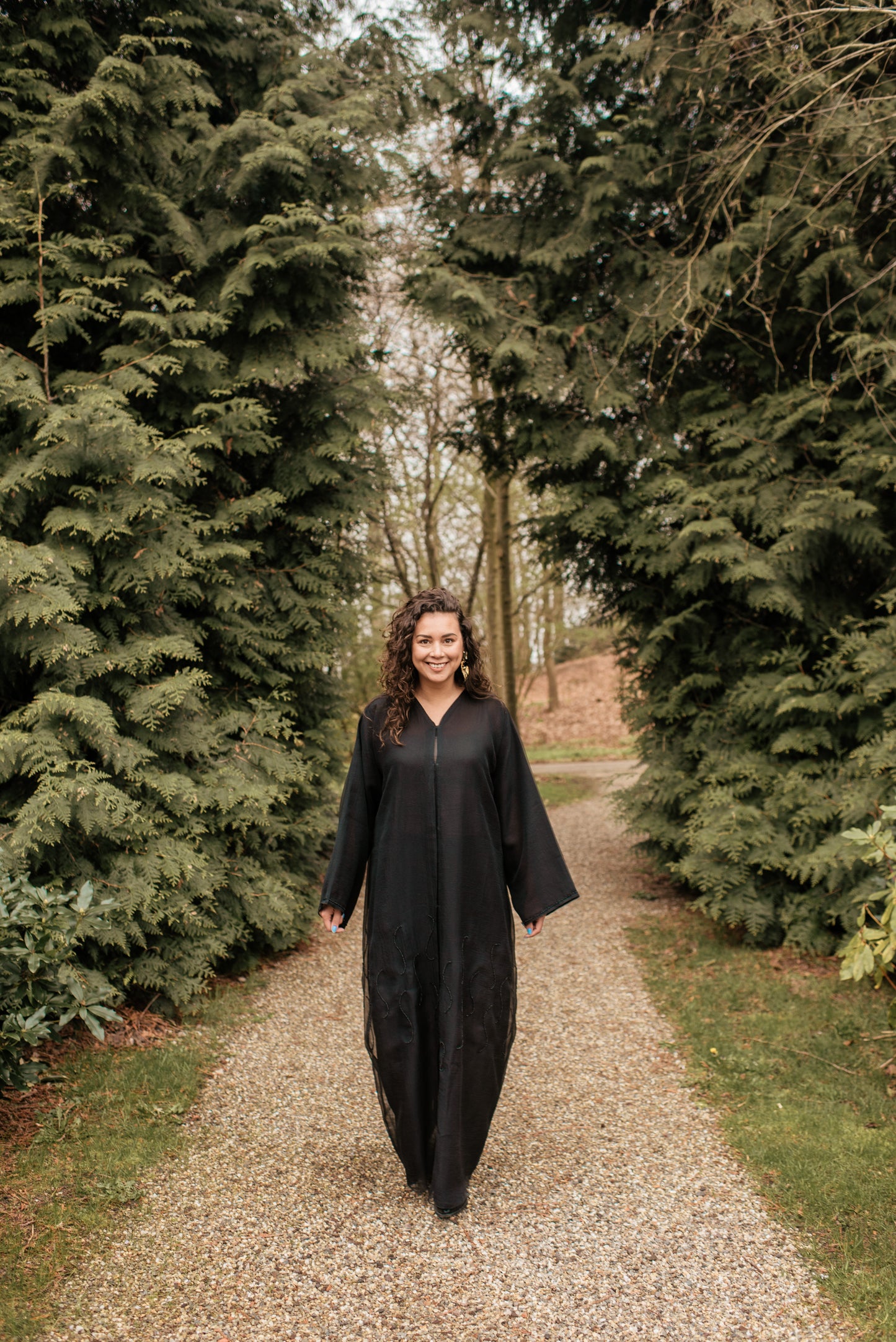Abaya en organza à bulles