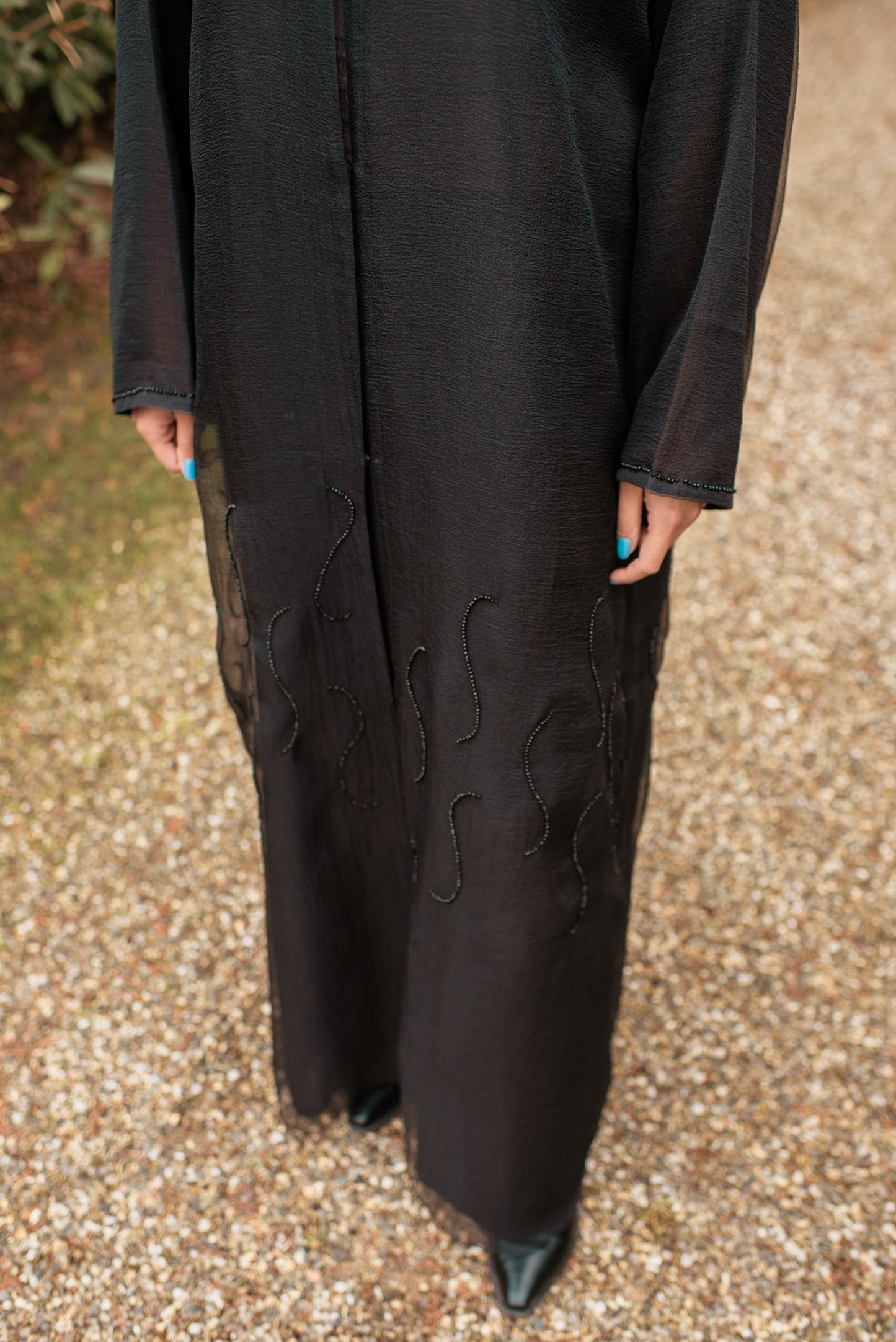 Abaya en organza à bulles