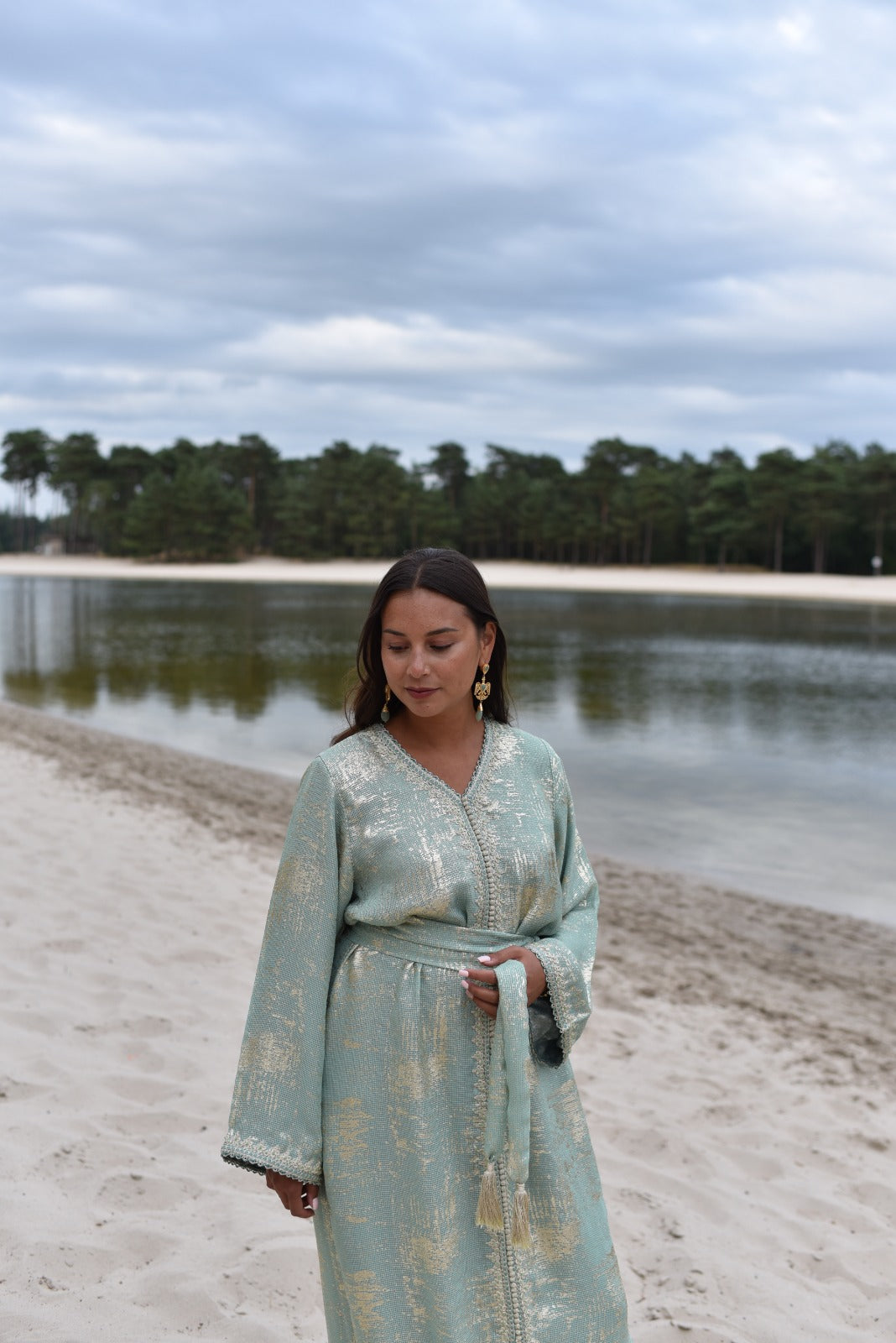 Meshfoil Caftan | MintGreen